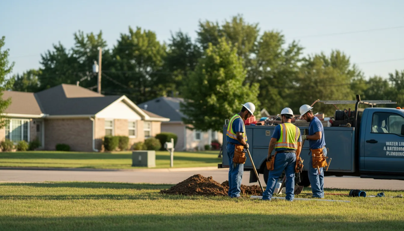 Residential water line and bathroom plumbing service in Bonaparte, IA
